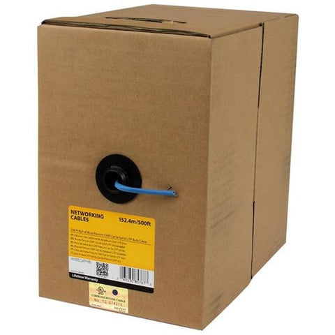 StarTech.com 500 ft Roll of Blue Plenum CMP Cat5e Solid UTP Bulk Cable - SystemsDirect.com