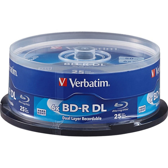 Verbatim BD-R DL 50GB 6X with Branded Surface - 25pk Spindle - SystemsDirect.com