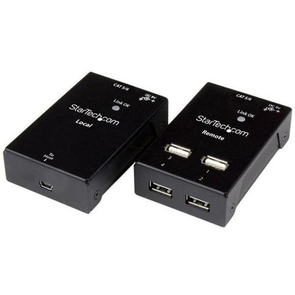 StarTech.com 4 Port USB 2.0-Over-Cat5-or-Cat6 Extender - up to 165ft (50m) - SystemsDirect.com