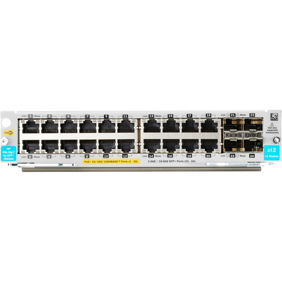 HPE 20-port 10-100-1000BASE-T PoE+ - 4-port 1G-10GbE SFP+ MACsec v3 zl2 Module - SystemsDirect.com