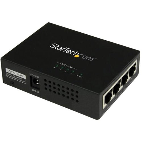 StarTech.com 4 Port Gigabit Midspan - PoE+ Injector - 802.3at and 802.3af - SystemsDirect.com