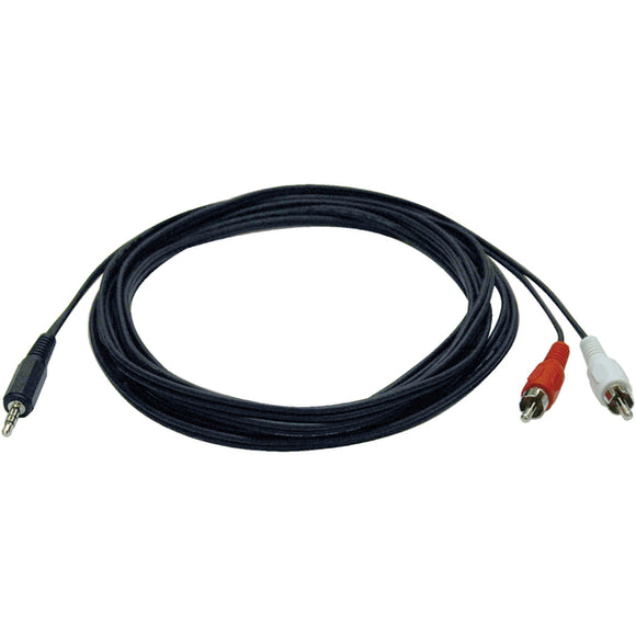 Tripp Lite 12ft Mini Stereo to 2 RCA Audio Y Splitter Adapter Cable 3.5mm M-M 12' ->  -> May Require Up to 5 Business Days to Ship -> May Require up to 5 Business Days to Ship - SystemsDirect.com