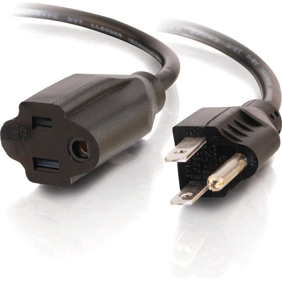 C2G 1ft Power Extension Cord - 18 AWG - Outlet Saving Cord