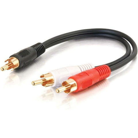 C2G 6in Value Series One RCA Mono Male to Two RCA Stereo Male Y-Cable