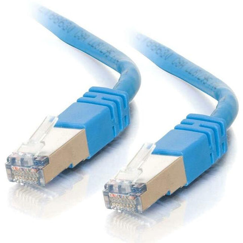 C2G-10ft Cat5e Molded Shielded (STP) Network Patch Cable - Blue