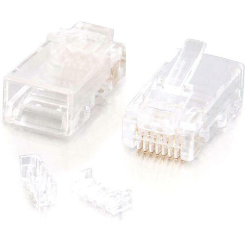 C2G RJ45 Cat5E Modular Plug (with Load Bar) for Round Solid/Stranded Cable - 25pk