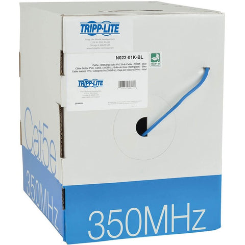 Tripp Lite 1000ft Cat5 / Cat5e Bulk Cable Solid CMR PVC 350MHz Blue 1000'