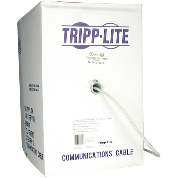 Tripp Lite 1000ft Cat5e Cat5 350MHz Bulk Solid-Core PVC Outdoor Cable Gray 1000'