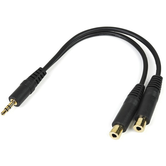 StarTech.com Stereo Splitter Cable - Phono Stereo 3.5mm (M) - Phono 2x Stereo (F) - 6in