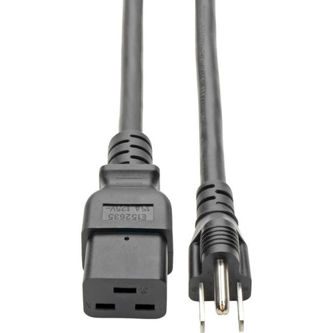 Tripp Lite Heavy Duty Power Adapter Cord 15A 14AWG C19 to 5-15P 10' 10ft