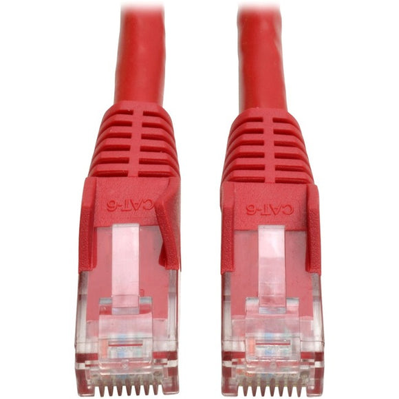 Tripp Lite Cat6 Gigabit Snagless Molded (UTP) Ethernet Cable (RJ45 M/M) PoE Red 1 ft. (0.31 m)