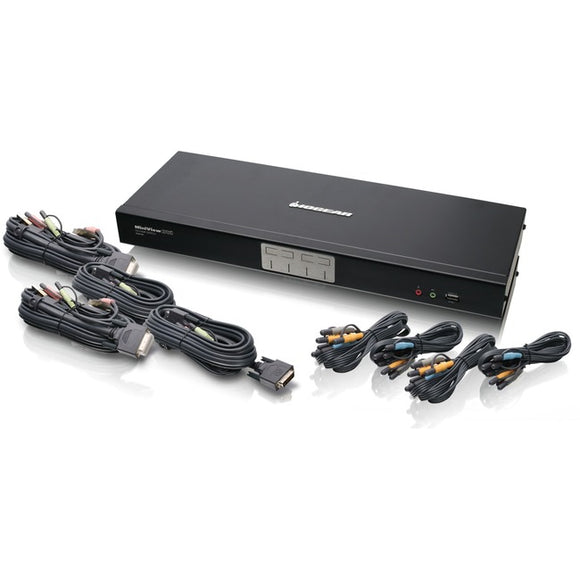 IOGEAR GCS1784 4-Port Dual Link DVI KVMP Switch with 7.1 Audio and Cables