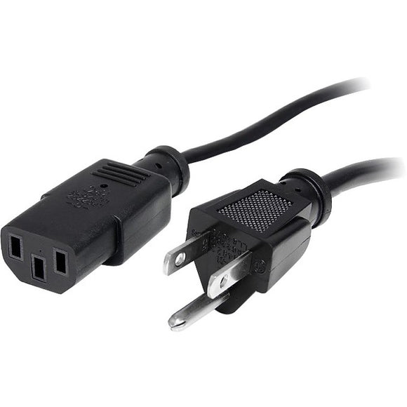 StarTech.com 1ft (30cm) Computer Power Cord, NEMA 5-15P to C13, 10A 125V 18AWG, Black Replacement AC PC Power Cord, TV/Monitor Power Cable