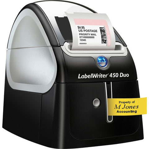 Dymo LabelWriter 450 Duo Direct Thermal Printer - Monochrome - Label Print - USB - Platinum