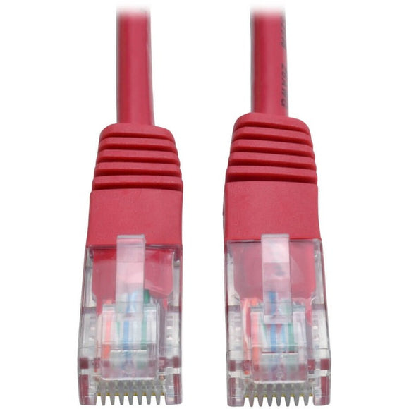 Tripp Lite Cat5e 350 MHz Molded (UTP) Ethernet Cable (RJ45 M/M) PoE Red 3 ft. (0.91 m)