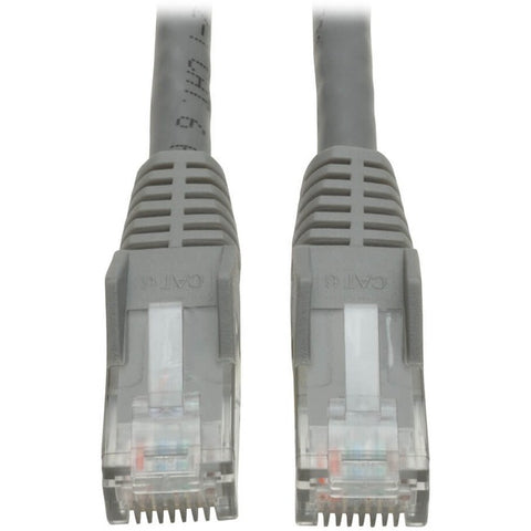 Tripp Lite Cat6 Gigabit Snagless Molded Patch Cable (RJ45 M/M) Gray, 10'