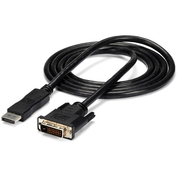 StarTech.com 6ft (1.8m) DisplayPort to DVI Cable, DisplayPort to DVI-D Adapter Cable, 1080p Video, DP 1.2 to DVI Monitor Converter Cable