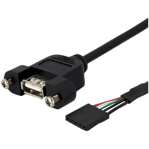 StarTech.com StarTech.com 1 ft Panel Mount USB Cable - USB A to Motherboard Header Cable F/F