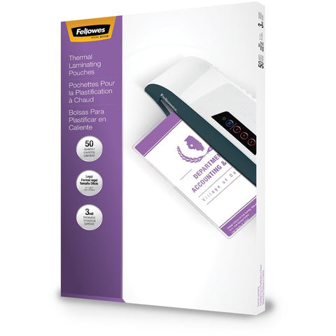Fellowes Glossy Pouch - Legal, 3 mil, 50 pack