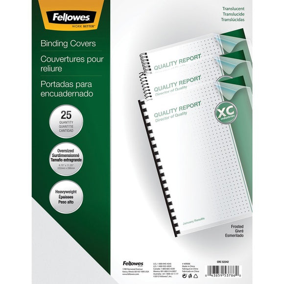 Fellowes Futura™ Presentation Covers - Oversize, Frosted, 25 pack