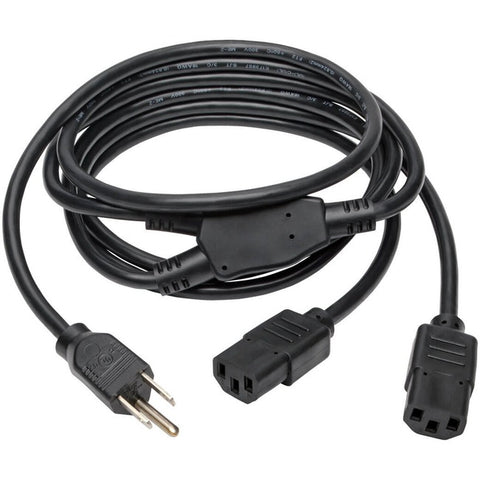 Tripp Lite Computer Power Cord Y Splitter Cable 5-15P to 2x C13 6ft 18 AWG