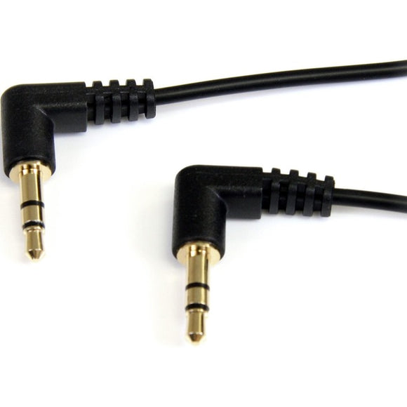 StarTech.com 1 ft Slim 3.5mm Right Angle Stereo Audio Cable - M/M