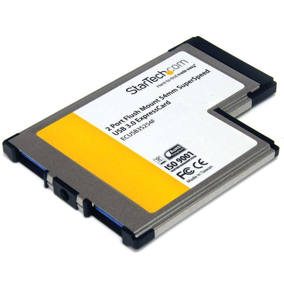 StarTech.com 2 Port Flush Mount ExpressCard 54mm SuperSpeed USB 3.0 Card Adapter with UASP Support - 5Gbps~