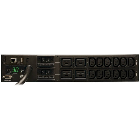 Tripp Lite PDU Monitored 208V/240V 30A 12 C13; 4 C19 L6-30P Horizontal 2URM
