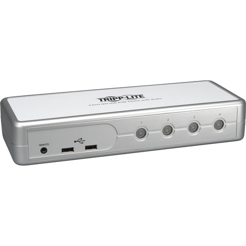 Tripp Lite 4-Port Desktop Compact DVI/USB KVM Switch w/ Audio & Cables