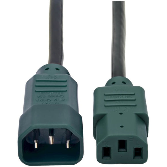 Tripp Lite 4ft Computer Power Cord Extension Cable C14 to C13 Green 10A 18AWG 4'