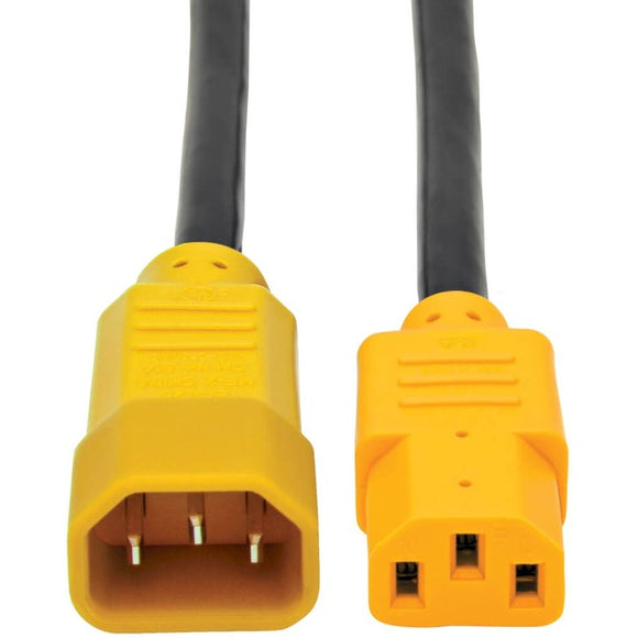 Tripp Lite 6ft Power Cord Extension Cable C14 to C13 Heavy Duty Yellow 15A 14AWG 6'