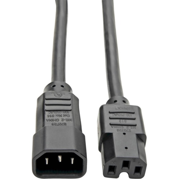 Tripp Lite 3ft Computer Power Cord Cable C14 to C15 Heavy Duty 16A 14AWG 3'