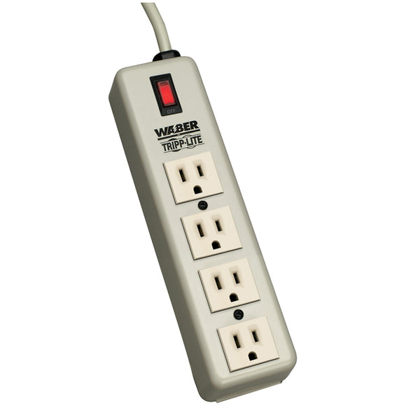 Tripp Lite Waber Industrial Power Strip 4-Outlet 6 ft. (1.83 m) Cord 5-15P Lighted On/Off Switch