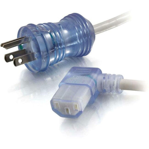 C2G 2ft 16 AWG Hospital Grade Power Cord (NEMA 5-15P to IEC320C13R) - Gray with Clear Connectors