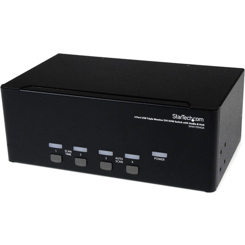 StarTech.com 4 Port Triple Monitor DVI USB KVM Switch with Audio & USB 2.0 Hub