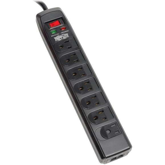 Tripp Lite by Eaton Protect It! 7-Outlet Surge Protector 6 ft. (1.83 m) Cord 1440 Joules Tel/Modem Protection Safety Covers