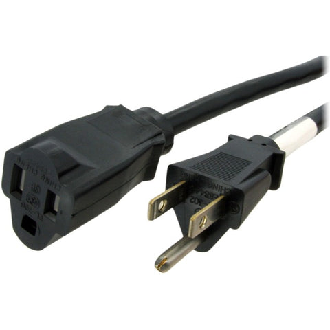 StarTech.com 3ft (1m) Power Extension Cord, NEMA5-15R to NEMA5-15P Black Extension Cord, 13A 125V, 16AWG, Computer Power Extension Cable