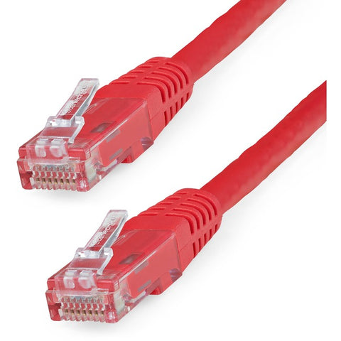 StarTech.com 100ft CAT6 Ethernet Cable - Red Molded Gigabit - 100W PoE UTP 650MHz - Category 6 Patch Cord UL Certified Wiring/TIA