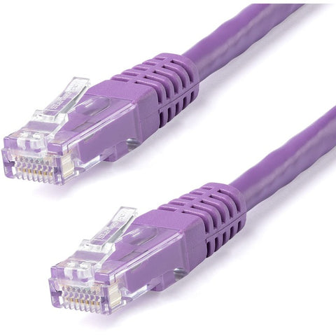 StarTech.com 50ft CAT6 Ethernet Cable - Purple Molded Gigabit - 100W PoE UTP 650MHz - Category 6 Patch Cord UL Certified Wiring/TIA