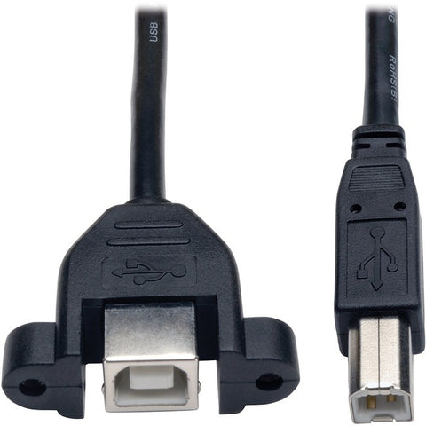 Tripp Lite 1ft Panel Mount USB 2.0 Extension Cable USB B to Panel Mount B Male / Female