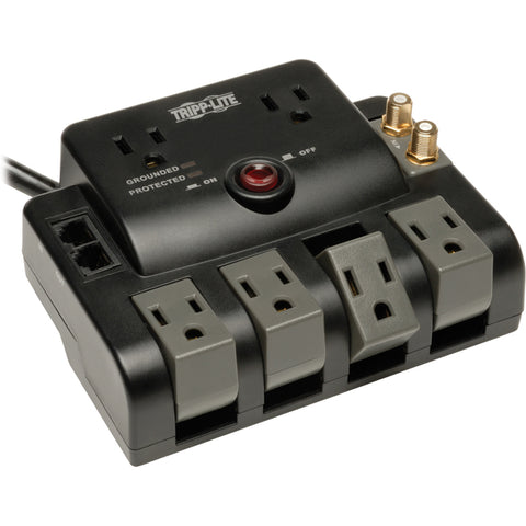 Tripp Lite Protect It! Surge Protector with 6 Outlets (2-fixed 4-rotatable) 6 ft. (1.83 m) Cord 1440 Joules Tel/Modem/Coax Protection
