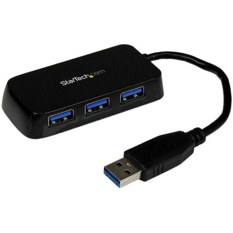 StarTech.com Portable 4 Port SuperSpeed Mini USB 3.0 Hub - Black