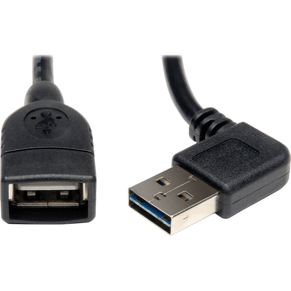 Tripp Lite 18in USB 2.0 High Speed Extension Cable Reversible Right/Left Angle A to A M/F