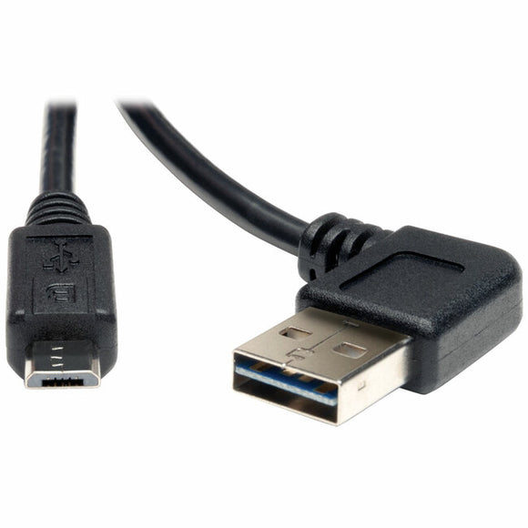 Tripp Lite 3ft USB 2.0 High Speed Cable Reversible Right/Left Angle A to Micro B M/M