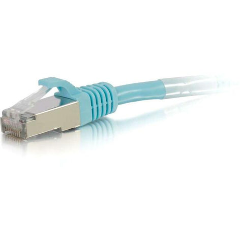 C2G-1ft Cat6a Snagless Shielded (STP) Network Patch Cable - Aqua