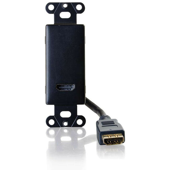 C2G HDMI Pass Through Decorative Wall Plate - Black