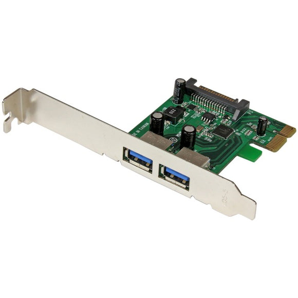 StarTech.com 2 Port PCI Express (PCIe) SuperSpeed USB 3.0 Card Adapter with UASP - SATA Power - 5Gbps