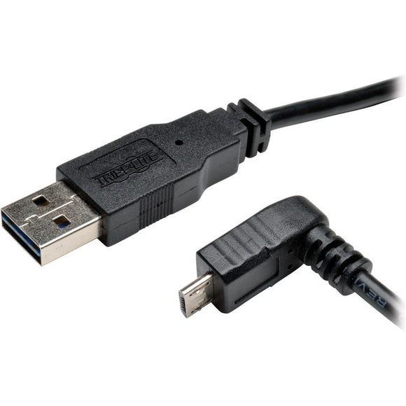 Tripp Lite 6ft USB 2.0 High Speed Cable Reversible A to Down Angle 5Pin Micro B M/M