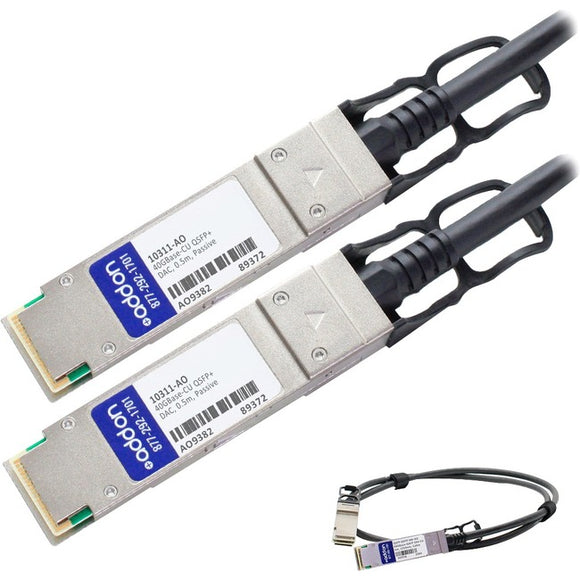 AddOn Extreme Networks 10311 Compatible TAA Compliant 40GBase-CU QSFP+ to QSFP+ Direct Attach Cable (Passive Twinax, 0.5m)