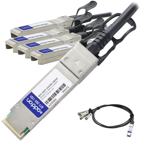 AddOn Juniper Networks QFX-QSFP-DACBO-3M Compatible TAA Compliant 40GBase-CU QSFP+ to 4xSFP+ Direct Attach Cable (Passive Twinax, 3m)